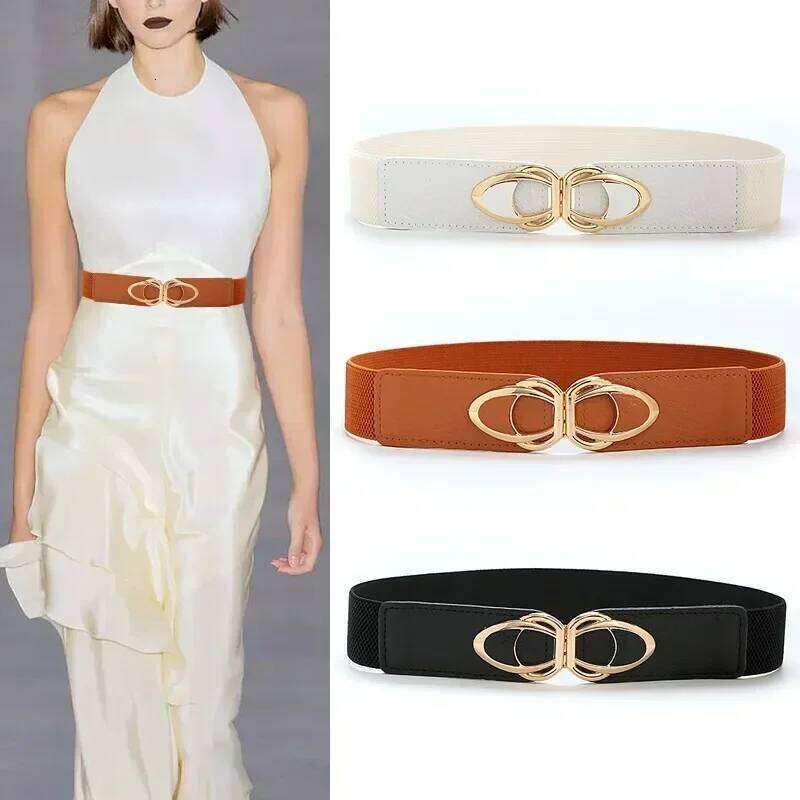 Ceintures larges élastiques en cuir PU, pour robe extensible, taille épaisse, grande taille, de luxe, de styliste, pour femmes, XJ260210