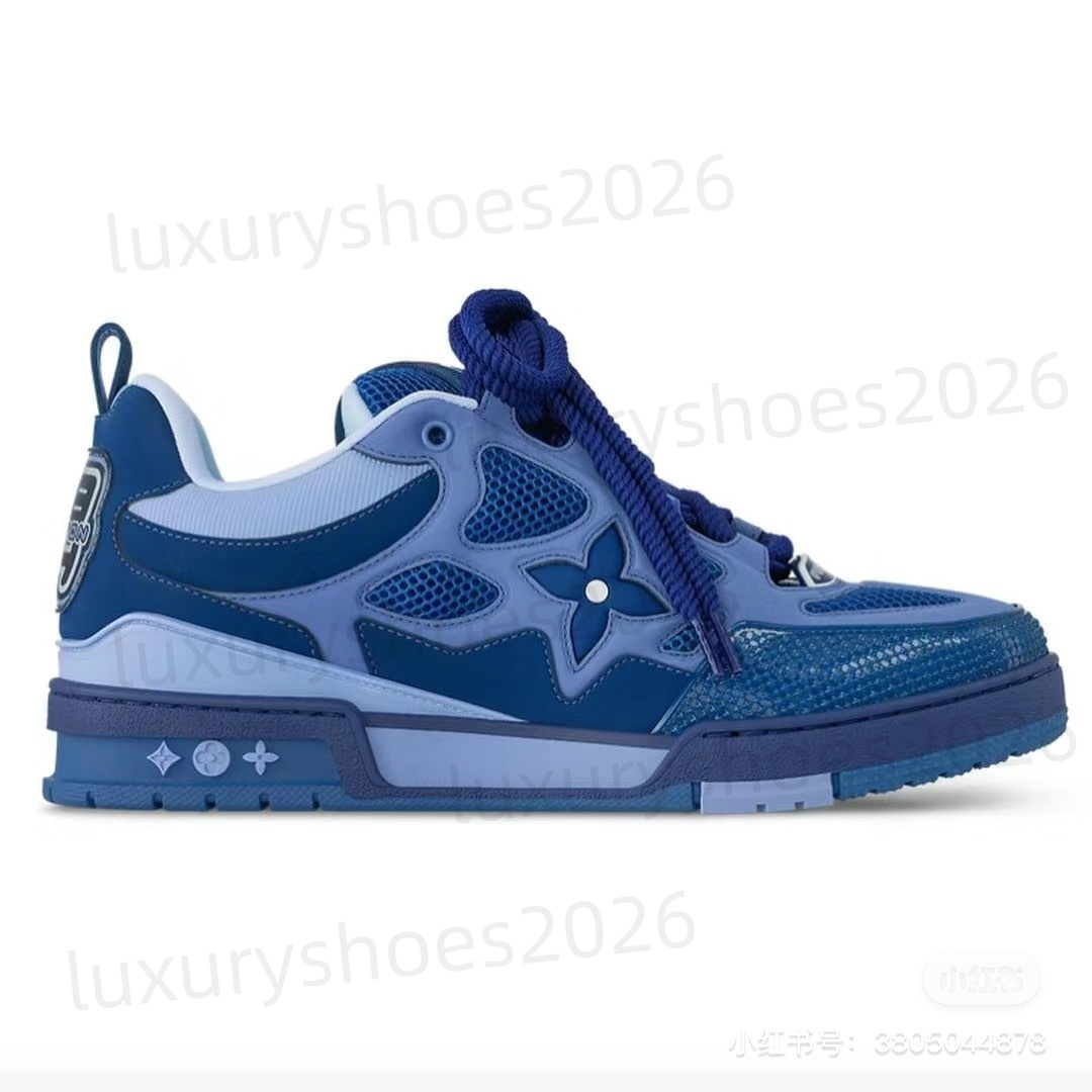 2026 Designer Skate Hommes Chaussures De Luxe Casual Baskets En Caoutchouc Baskets Plateforme Sneaker Multicolore À Lacets Chaussures De Skate 18