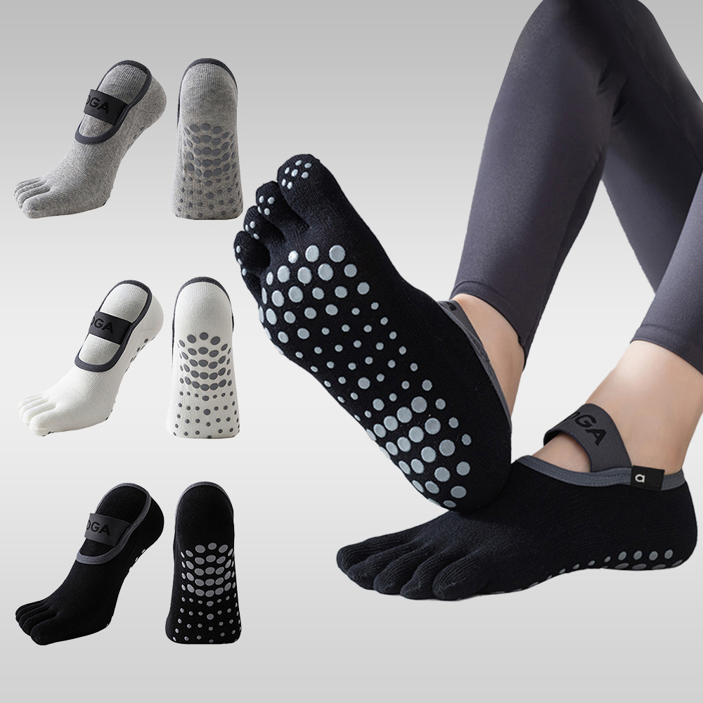Women Silicone Non Slip Grip Five-Fingers Socks Fitness Toe Socks Low Calf Slipper Female Floor Wear for Indoor Comfort-image-1094940674