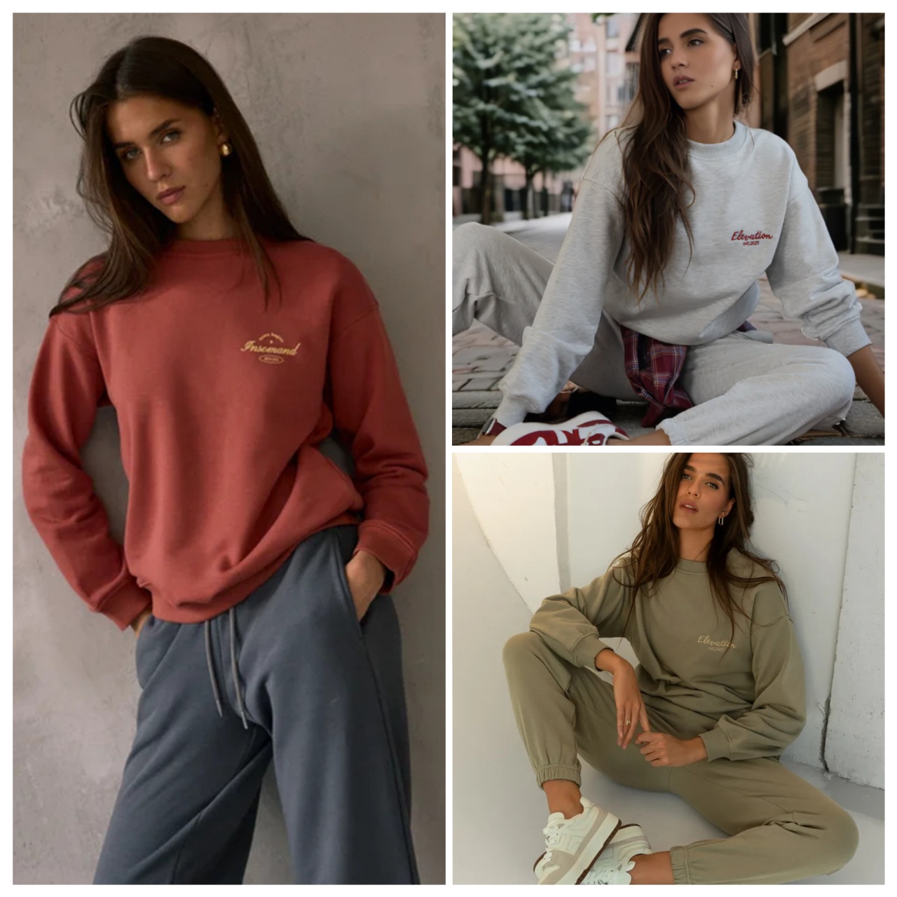 European and American Spring and Autumn Solid Color Round Neck Hooded Pants Women's Fashion Casual Long Sleeve Hoodie Set