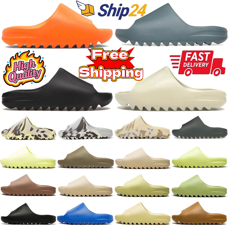 Free Shipping Designer Slides for Men Women Slippers Sandals Flax Desert Sand Resin Bone Slate Glow Green Slide Slipper Summer Beach Sandal Womens M