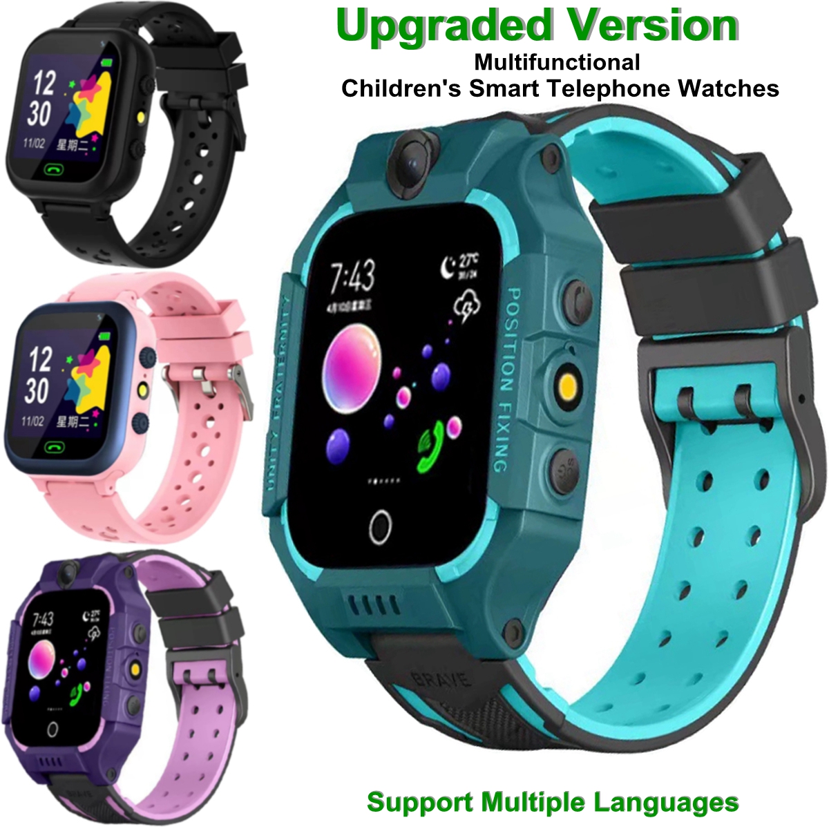 Montres de créateurs pour enfants Q19 SOS Caméra Montre Intelligente Bébé LBS Position Lacation Tracker Smart Enfants Montre Chat Vocal Lampe De