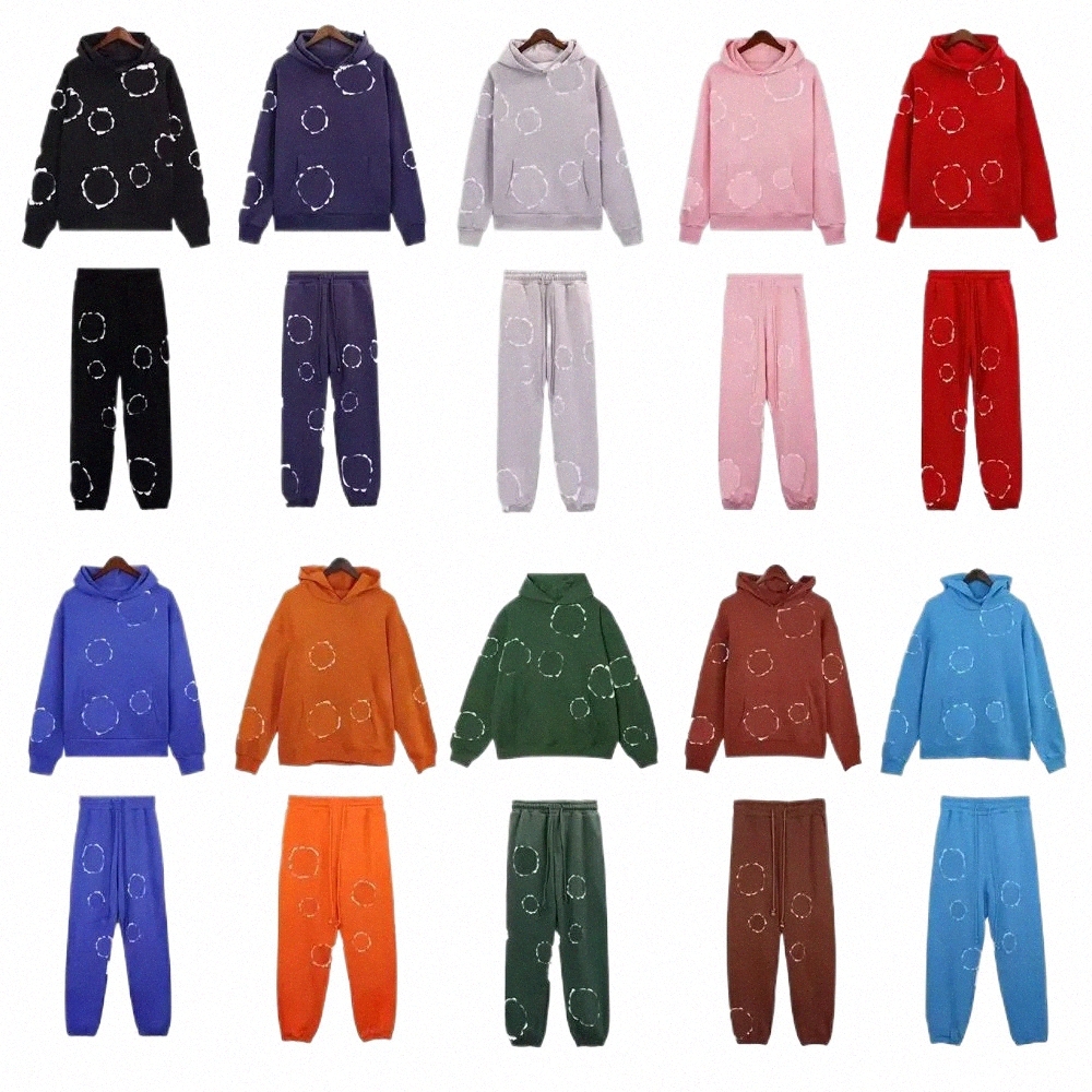 Fashion Flower Print Hoodies For Men Women Designer Style Sweatshirt Pullover Loose Hip Hop Trksuit Two Piece Set Sportwear Jket U0026 Pants 894