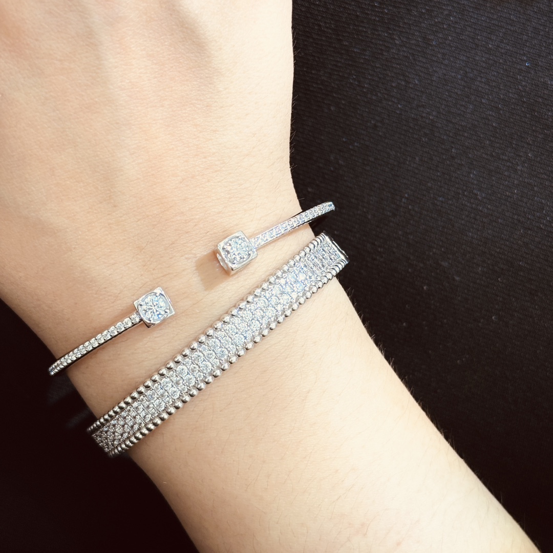 Designer 925 silver bangle elastic bracelet for 16CM wrist Womens bracelets Top quality crystal inlaid diamond anniversary gift 014