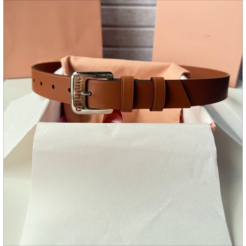 3.0CM High Wide Quality Women Belt MM Genuine Leather with Steel Buckle Fashion Accessory M260803