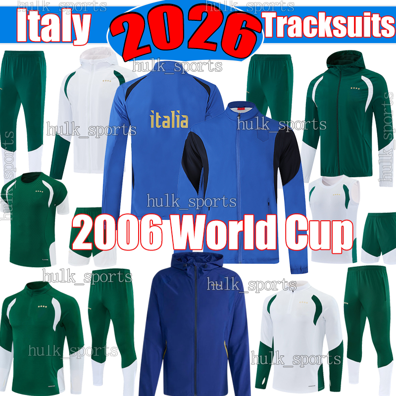 3XL 2026 Ensembles de football Italie Survêtements Coupe du Monde 2006 1996 Italia version rétro veste d'entraînement Survetement Jogging Hoodies