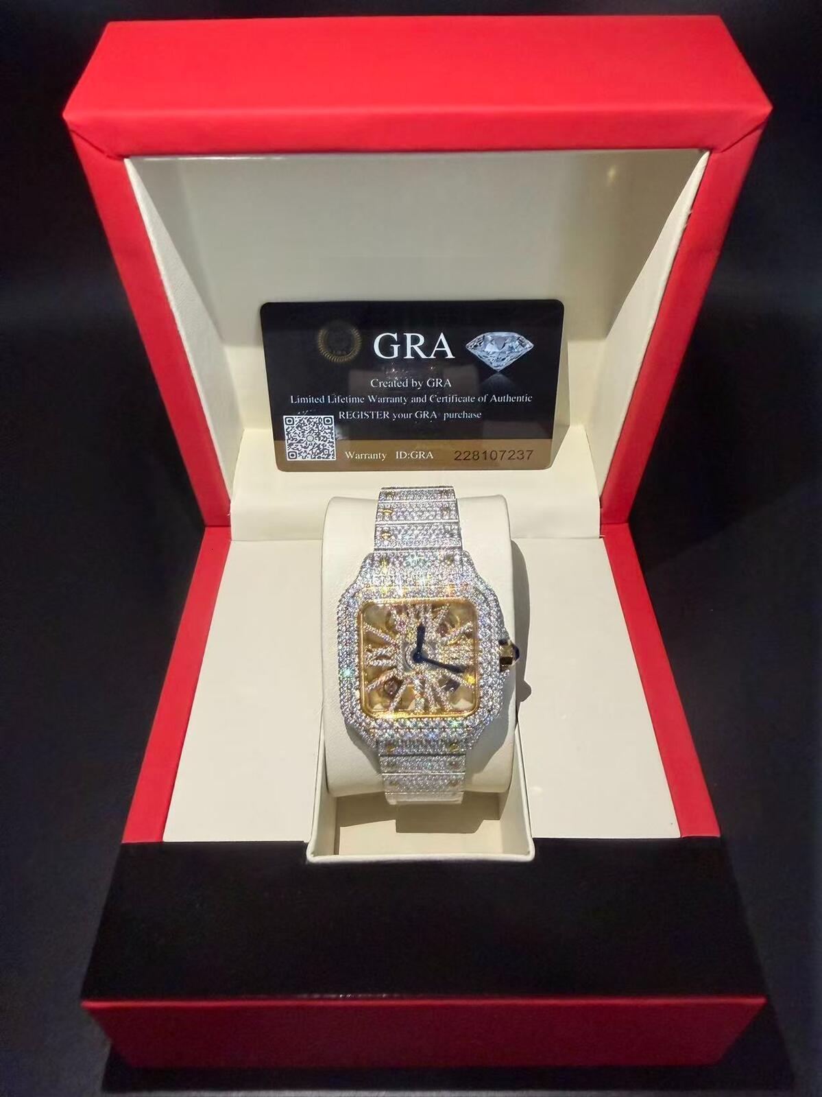 High-quality moissanite stones adorn the luxurious square wristwatch, providing precise timekeeping. It is specially designed for urban elites.