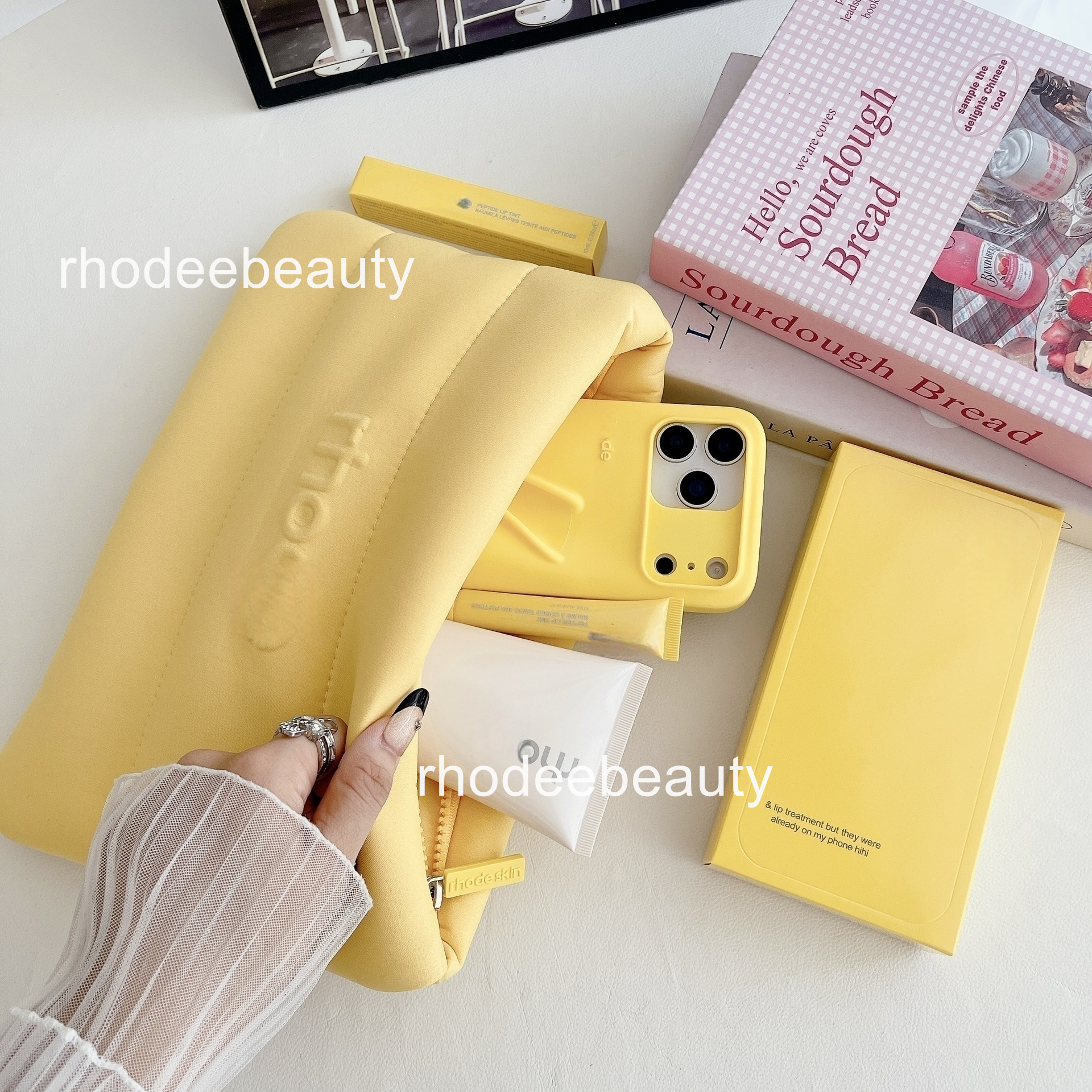 Hot Sales Rhodee Cosmetic Bags black/yelllow/grey Storage Bags Lightweight Shockproof Makeup Bags Cosmetics Tools Free Ship