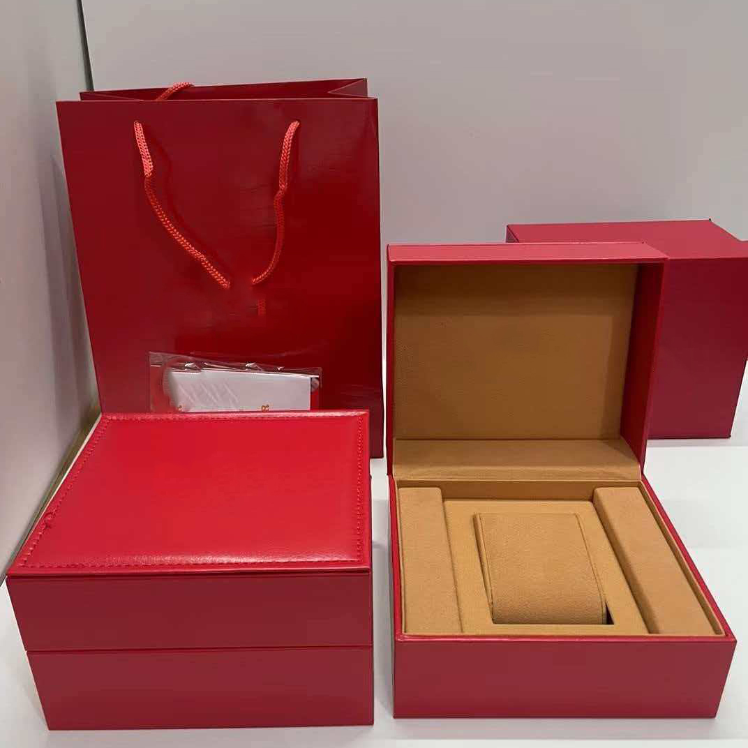 Designer de luxe TU Boîte de haute qualité Ensemble de luxe Emballage Montre Cadeau Sac rouge Marque de luxe Étui en cuir élégant Emballage cadea