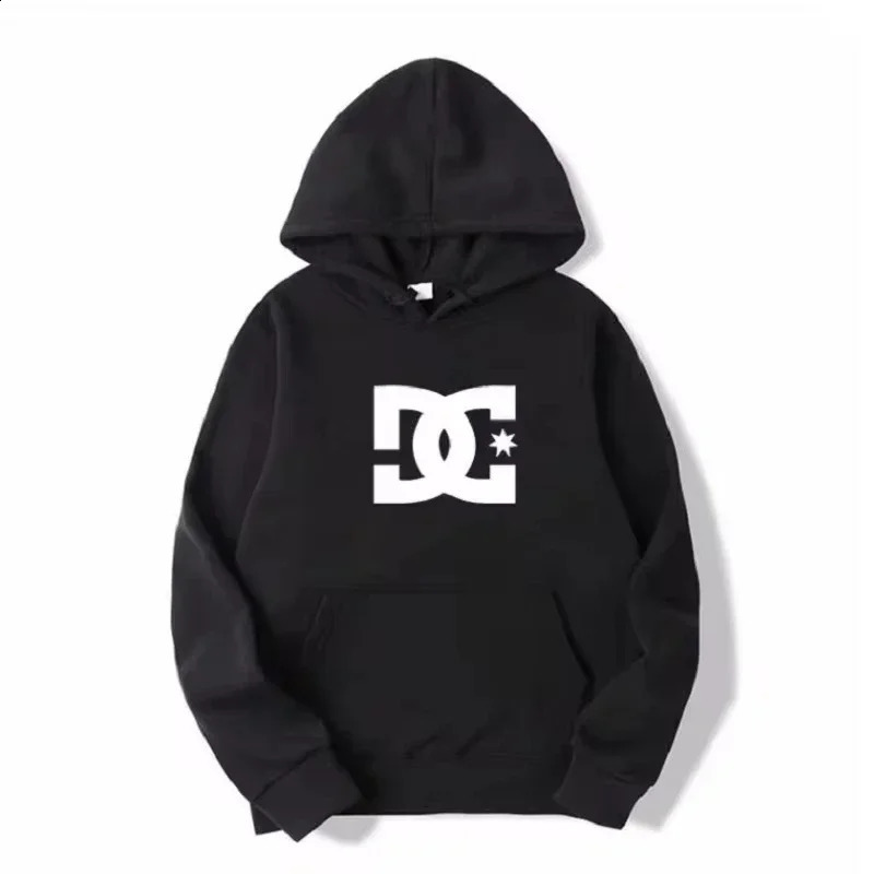 DC Letter Mens Hoodie and Womens Fashion Simple Long Sleeve Sweatshirt Autumn Winter Street Trend Large Gym 250203