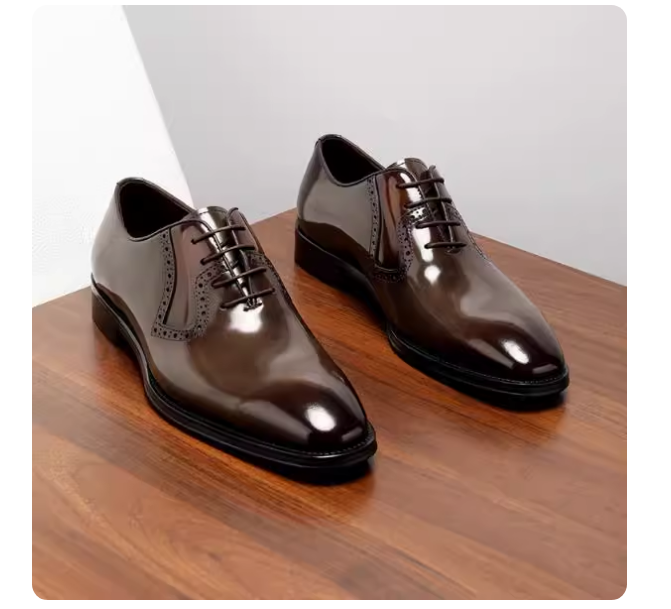Chaussures habillées à lacets pour invités de mariage à la mode, fabriquées à partir de cuir de vache véritable de première qualité
