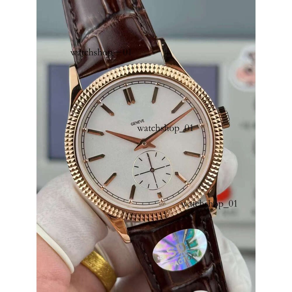6119R Calatrava Slim Mens Watch Rose Gold Elegant Luxury Wristwatch 30-255 PS Automatic Sapphire Crystal