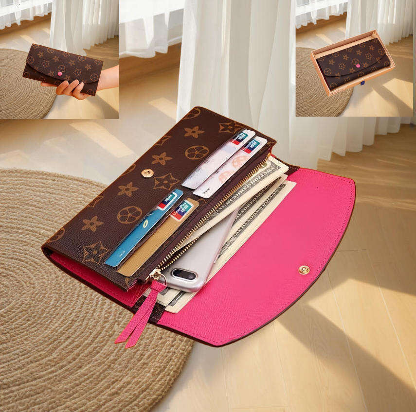 5A High quality Designer wallets women Holders Female long zipper purse girl card bag purse money bag wallet With box 19