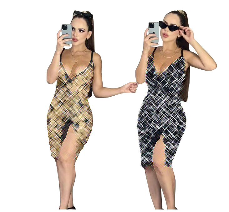 Femmes robe mince ensemble de luxe fête plage jupe décontracté Sexy col en v jarretelle cordon robes plissées