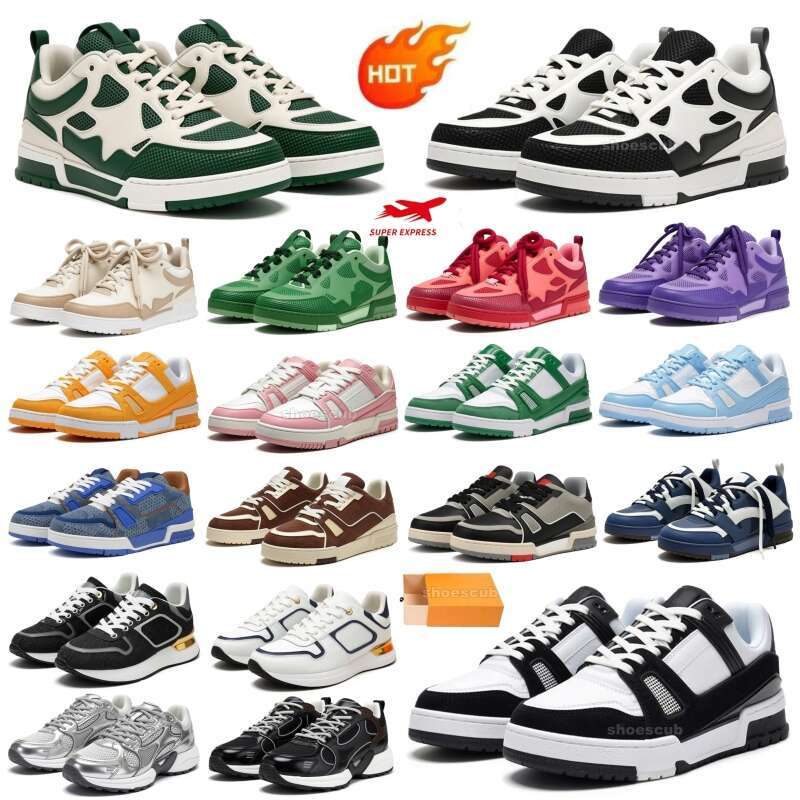 Designer Sneakers Mens Womans Shoes Trainers Sneaker Skate Shoes Casual Runner Shoe Outdoor Leather Skates Tennis Classics Fashion Shoes With Box 35