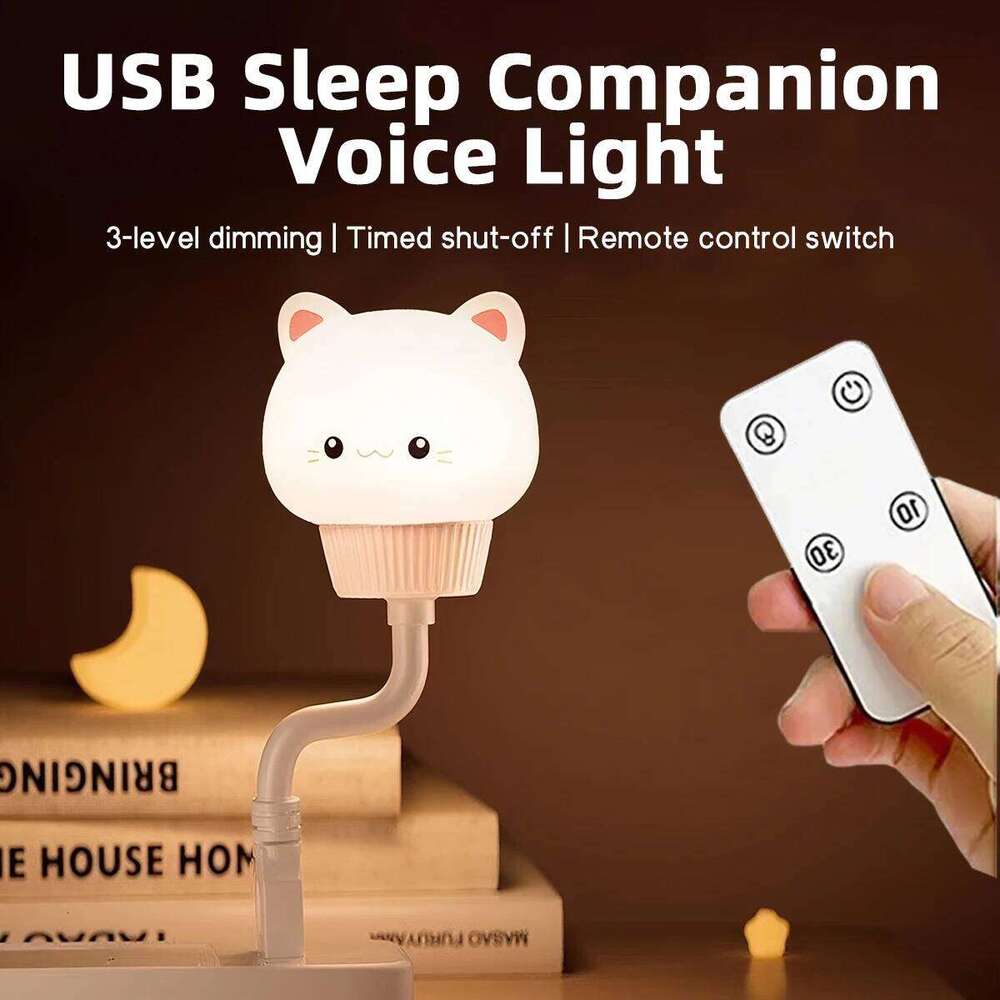 USB LED enfants veilleuse ours lapin canard chat décoratif pour chambre de bébé tête de lit télécommande lampe de dessin animé mignon H260224