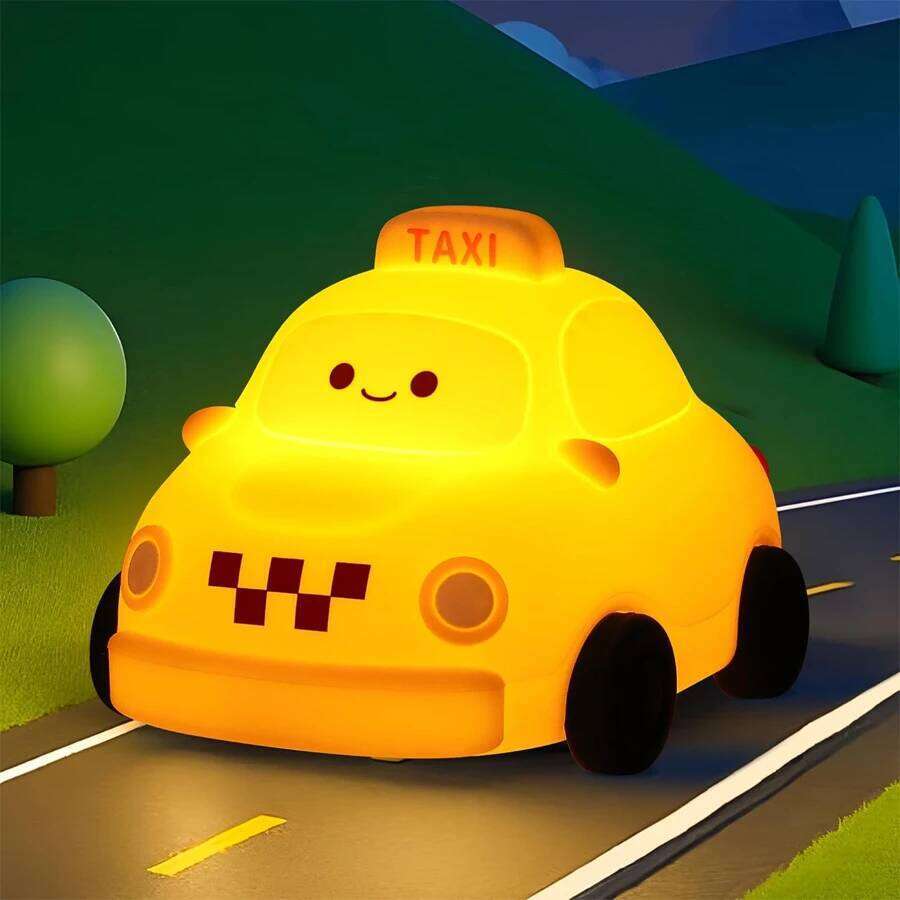 Voiture de bande dessinée LED veilleuse chambre lampe de table de chevet enfants anniversaire cadeaux de noël rechargeable dimmable Silicone garç
