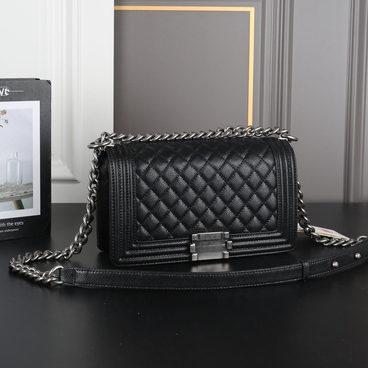Bag leeboy bag spicy mom bag chain bag Top caviar cowhide retro classic advanced fashion the feel is amazing A great gift for oneself designer ba