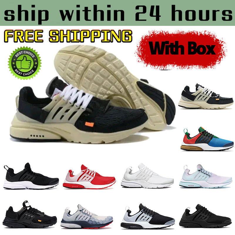Avec boîte Livraison gratuite Chaussures Prestos Greedy Comet Hommes Femmes Chaussures de course Casual Baskets de sport Triple Noir Blanc Mousse