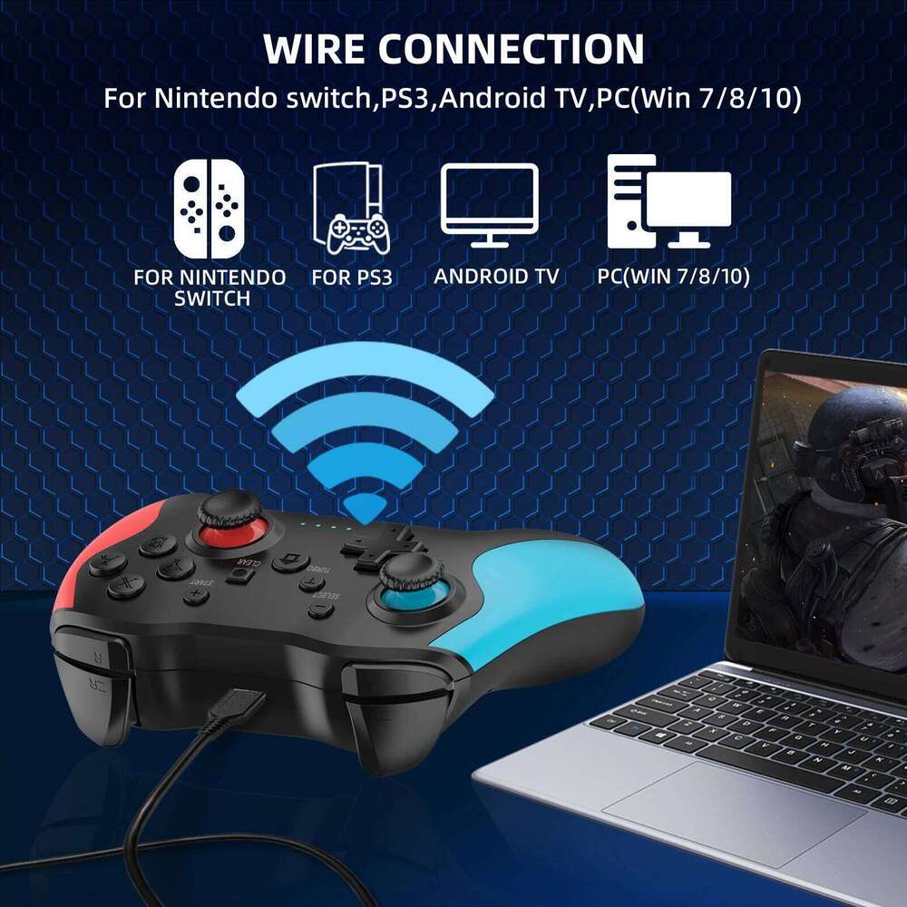 GAMINJA Wireless Game Controller For Switch PS3 Console Computer PC Bluetooth Gamepad 6-axis Gyroscope Dual Vibration Z260210-image-1095308633