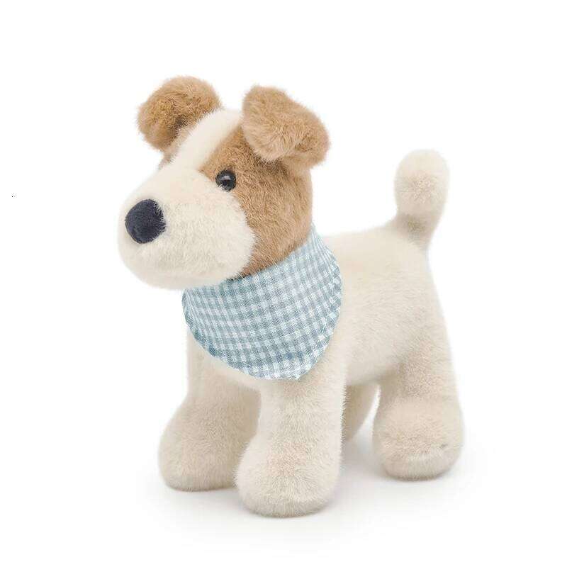 20cm Wire Fox Terrier Plush Toy with Bib-Soft Adorable Dog Stuffed Animal Plushie For Kids Birthday Gift Home Decor H260224-image-1095354525
