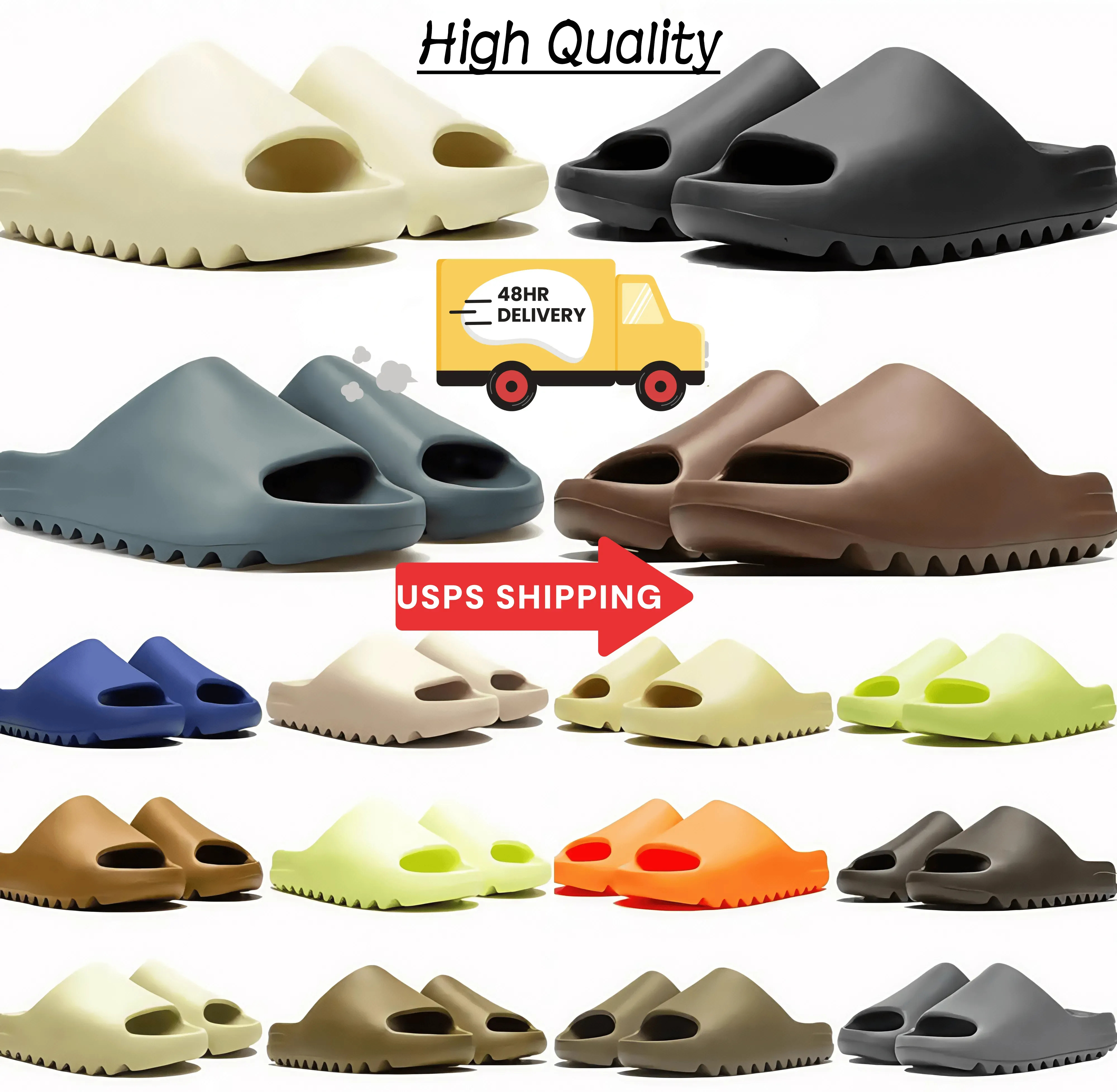 Avec boîte Designer Diapositives pour hommes Femmes Pantoufles Sandales Onyx Cinder Sable Os Résine Pierre Sauge Ardoise Gris Vermillon Slide Sli