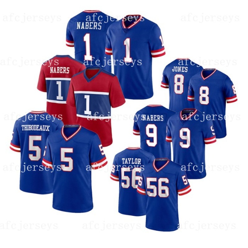 Maillot de Football personnalisé pour hommes et femmes, pour jeunes, 8 Daniel Jones, Saquon Barkley, Darren Waller, Brian Burns, S-XXXL