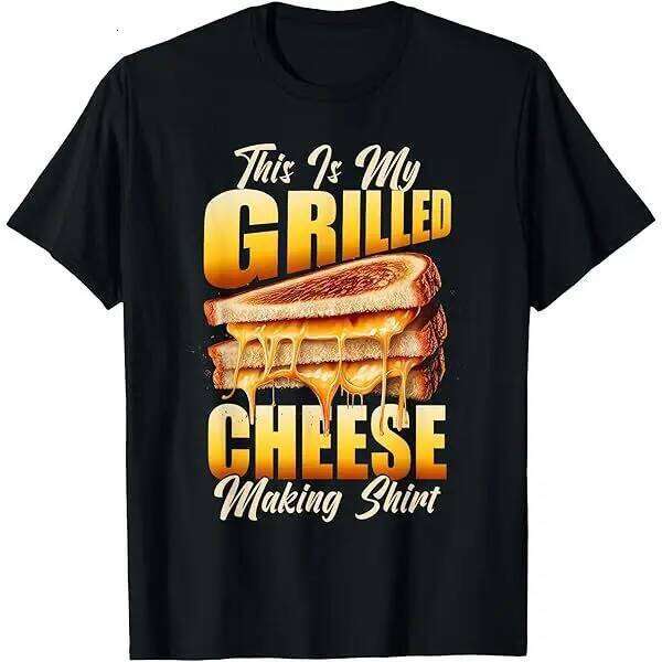 Pizza Sandwich Impression Conception Décontracté Confortable Rétro Y2k 100 % Coton T-shirts pour Hommes et Femmes avec High Street Z260224