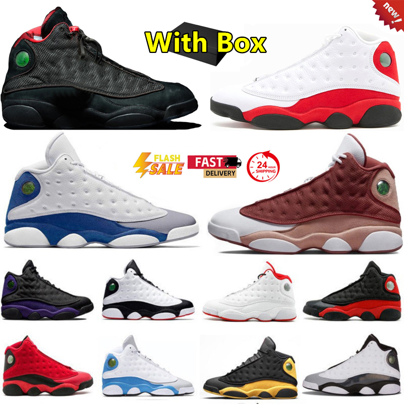 2026 avec boîte 13 13s chaussures de basket-ball pour hommes Altitude Wolf Grey Wheat Pine Green B.I.G Black Cat Pine Green Wheat Dune Red Men Tr