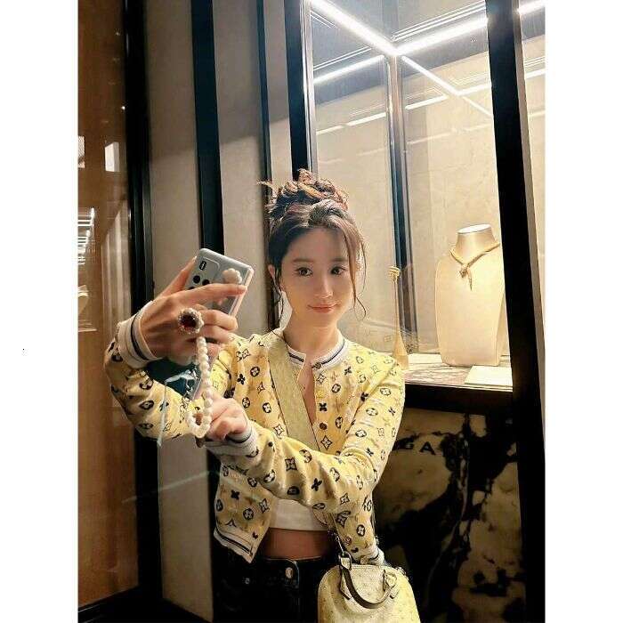 Women Sweater Classic Monogram Pattern Cardigan Long Sleeve Button Front Casual Wear Daily Commute Street Style Yellow And Black