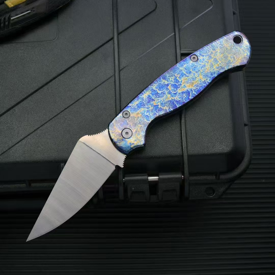 High Quality C81 Pocket Folding Knife CPM-S30v Satin Blade CNC Titanium Alloy Handle Outdoor Ball Bearing EDC Knives
