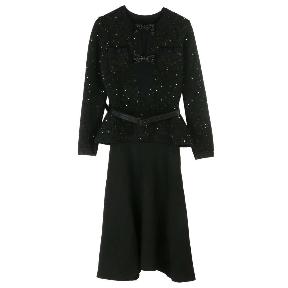 Robe sirène française pour femmes, manches longues, perles, légère, luxe, taille W28, nouvelle collection automne/hiver 2026