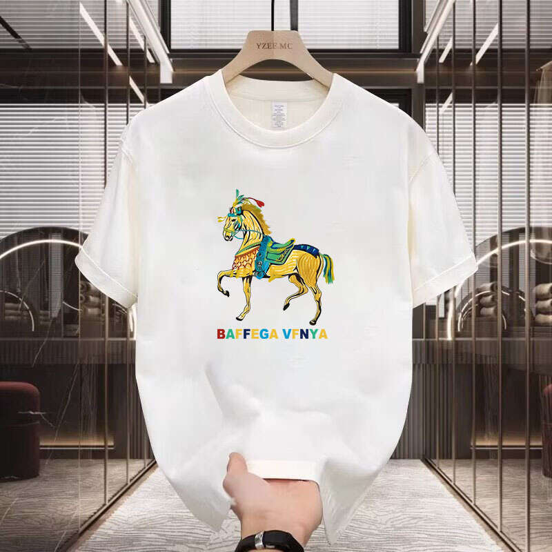 Men's T shirt New Chinese Style Gilded Horse Combining Traditional Steed Elements With Modern Design Eye catching Contrast Print Comfortable So