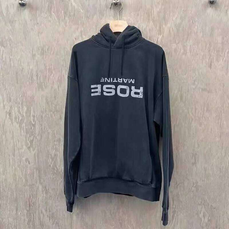 Cotton Men's Women's Matching Reversed Letter Print Martine Rose Oversized Premium Quality Vintage Washed Gray Hoodie T260225