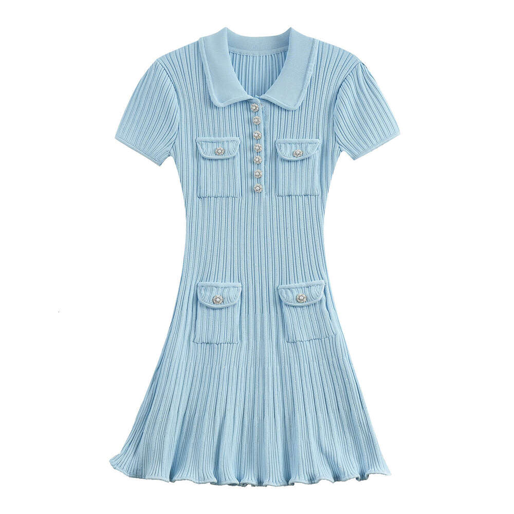 Robe tricotée blanche classique de Style M19, amincissante et élégante, ligne a en fil de diamant, nouvelle collection printemps/été 2026