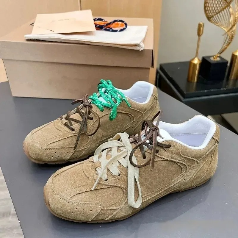 Womens Luxury Designer Brown Canvas Sneakers Low Top Suede Lace Shoe Rubber Sole Casual Sport Fashion Comfort Quality Modern Stylish Blue Green Gold