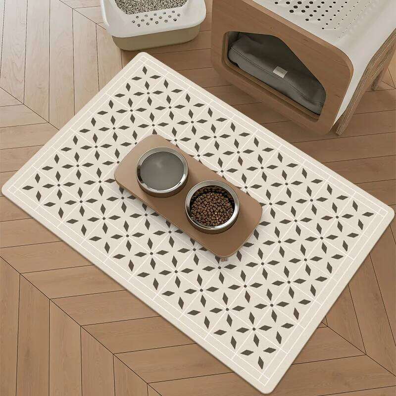 VIKAMA Nordic Minimalist Pet Feeding Mat Home Decor, Cat & Dog Bowl Pad, Anti-Slip, Super-Absorbent, Dirt-Proof, Easy To Clean H260226-image-1095602129