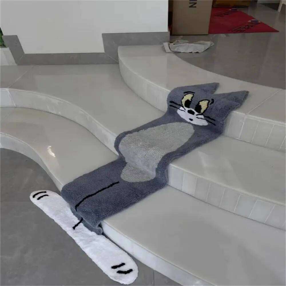 Cartoon Cat Carpet Funny Cute Bedside Bedroom Coffee Table Entrance Floor Stair Mat Indoor Outdoo H260226-image-1095597736