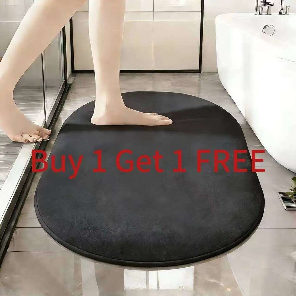2pc oval bath 40x60cm+40 * 60cm, super soft absorbent bathroom mat, anti slip and washable carpet floor mat for floors, H260226-image-1095575835