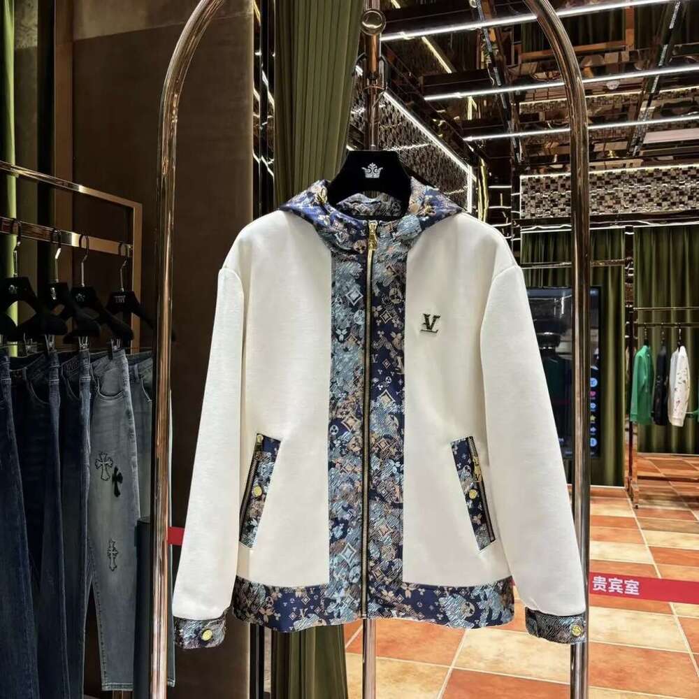 Spring New Design Sense Light Luxury Men's Youth Fashion Trend Versatile Patchwork Hooded Casual Jacket
