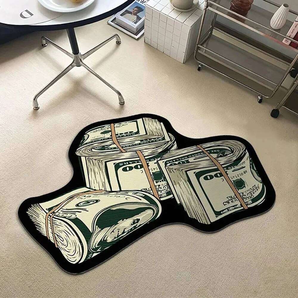 VIKAMA Flannel Carpet Cartoon Dollar Door Entryway Entry Rug Non-slip Mat Washable Dirty Resistant Home Decor H260226-image-1095608512