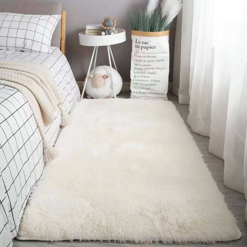 VIKAMA Long Pile Soft Living Room Bedroom Bedside Non Slip Skin Friendly Ins Nordic Style Home Decor Carpet H260226-image-1095606141