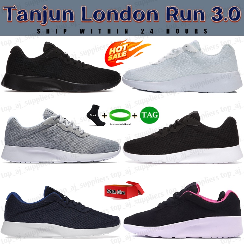 Free Shipping Tanjun London run 3.0 running shoes mens womens designer shoes Triple Black White Midnight Navy Wolf Grey sports sneakers walking trai