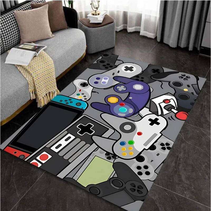 Gamer Controller Pattern for Living Room Boy Bedroom Big Area Mat Art Print Corridor Children Carpet Decoration Home H260226-image-1095579353