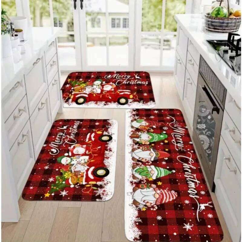 Christmas Elf and Truck Winter Snowflake Mat Holiday Party Decor Carpet Living Bedroom Room Kitchen H260226-image-1095595064