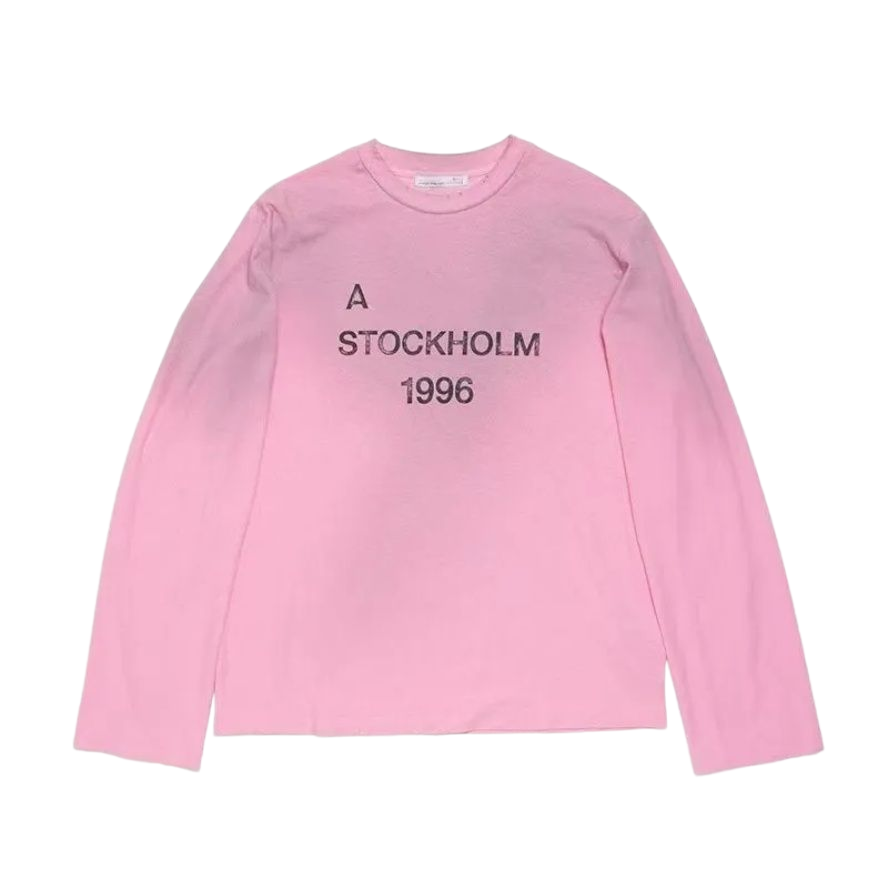 Sweat à capuche Acnelies Studios à manches longues 1996 T-shirt de mode classique hommes femmes tendance streetwear surdimensionné coupe ample pu