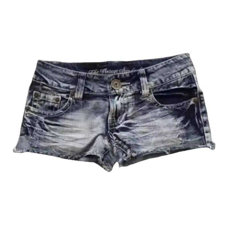 Aesthetics Harajuku Hip Hop Fashion Street Clothing Graphic Printing Women Blue Ins Style Y2k Goth Slim Casual Hot and sexy Shor H260226-image-1095497131