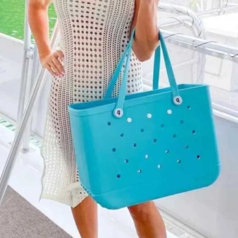 Fashion Beach Bag Rubber EVA Waterproof Basket Large Capacity Summer Storage Women Shopping Shoulder Handbag Tote Sac Beach Bag S26226-image-1095567538