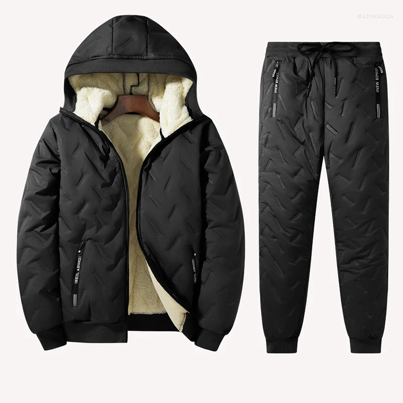 Men's Tracksuits 2026 Men Autumn And Winter Sports Suit Hooded Casual Cardigan Jacket Outdoor Thick Warm Shirt Pants Two-piece Set
