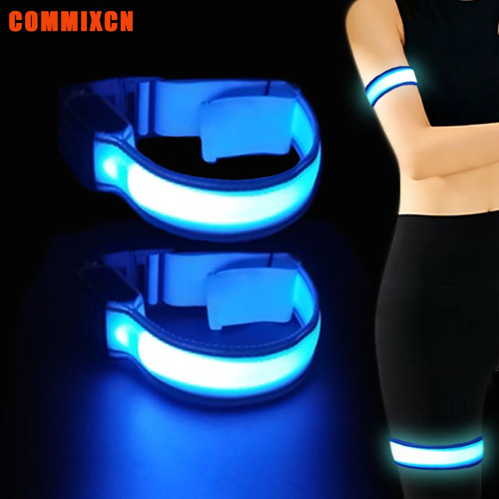 COMMIXCN 2-Pack LED Light Up Armband, Assorted Colors, Stretchy Adjustable Band for Arm or Leg, Ideal for Night Running Walking & Pet Use-image-1096585741